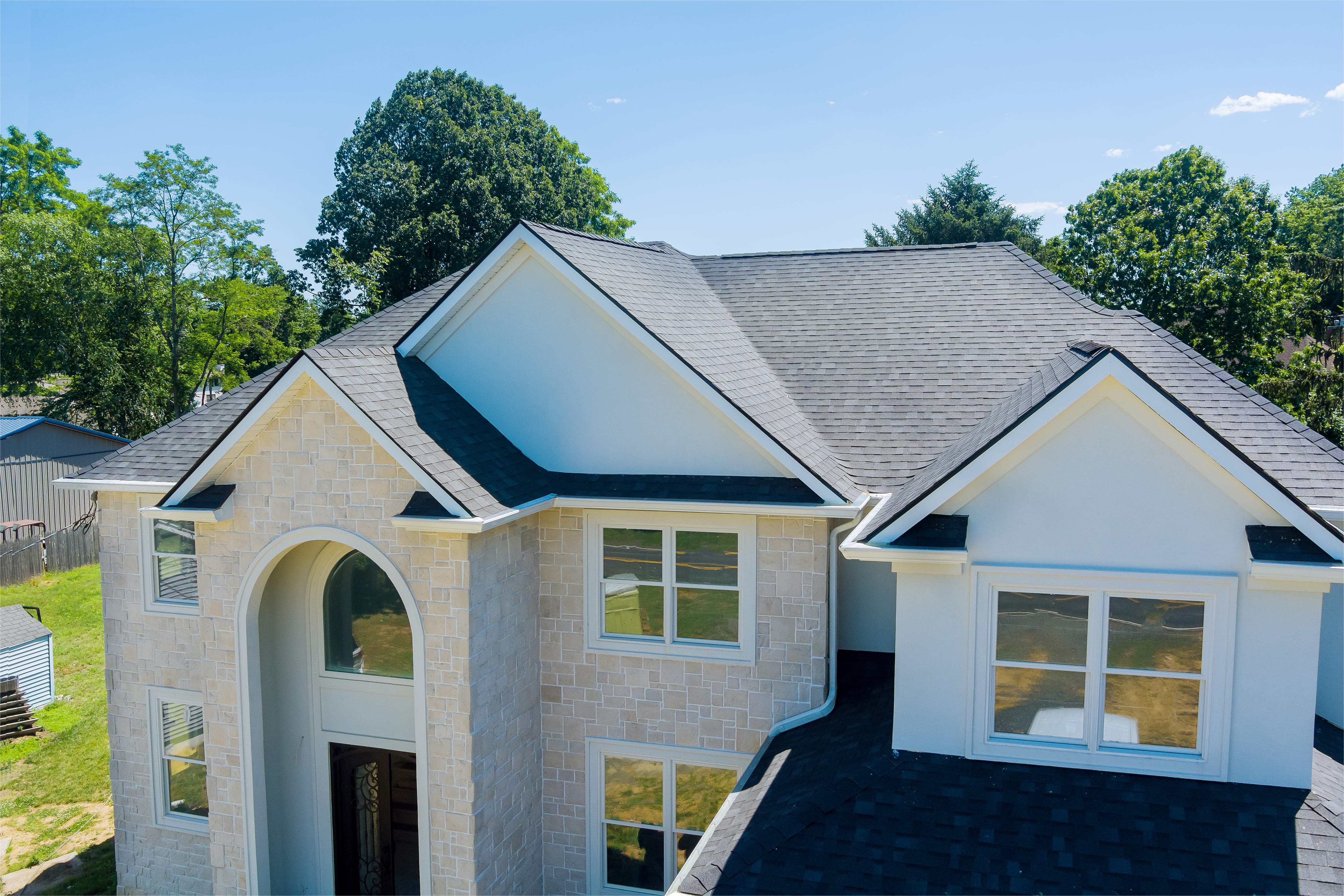 Storm damaged roof