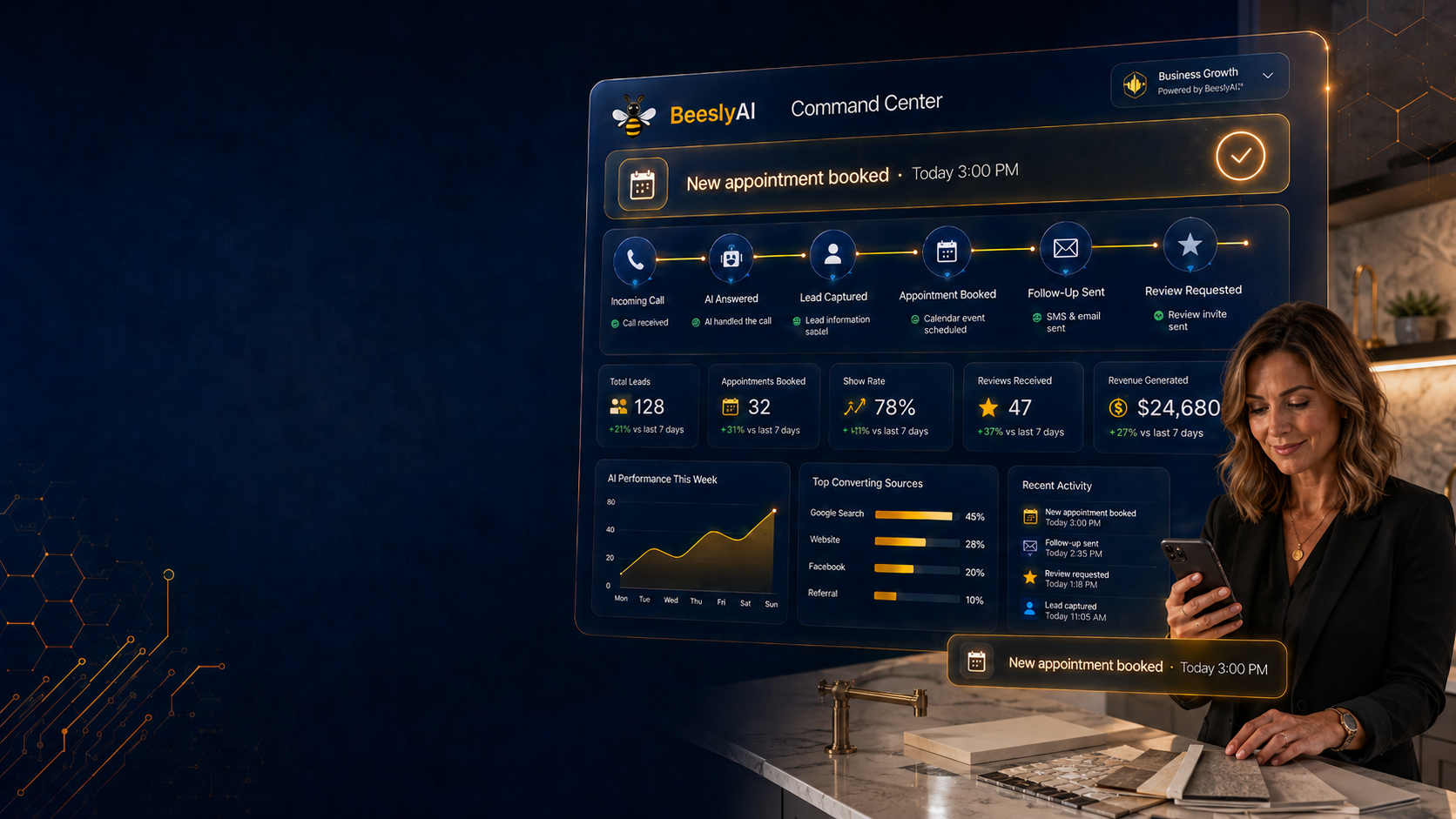 Kitchen and bath remodeler using AI automation software