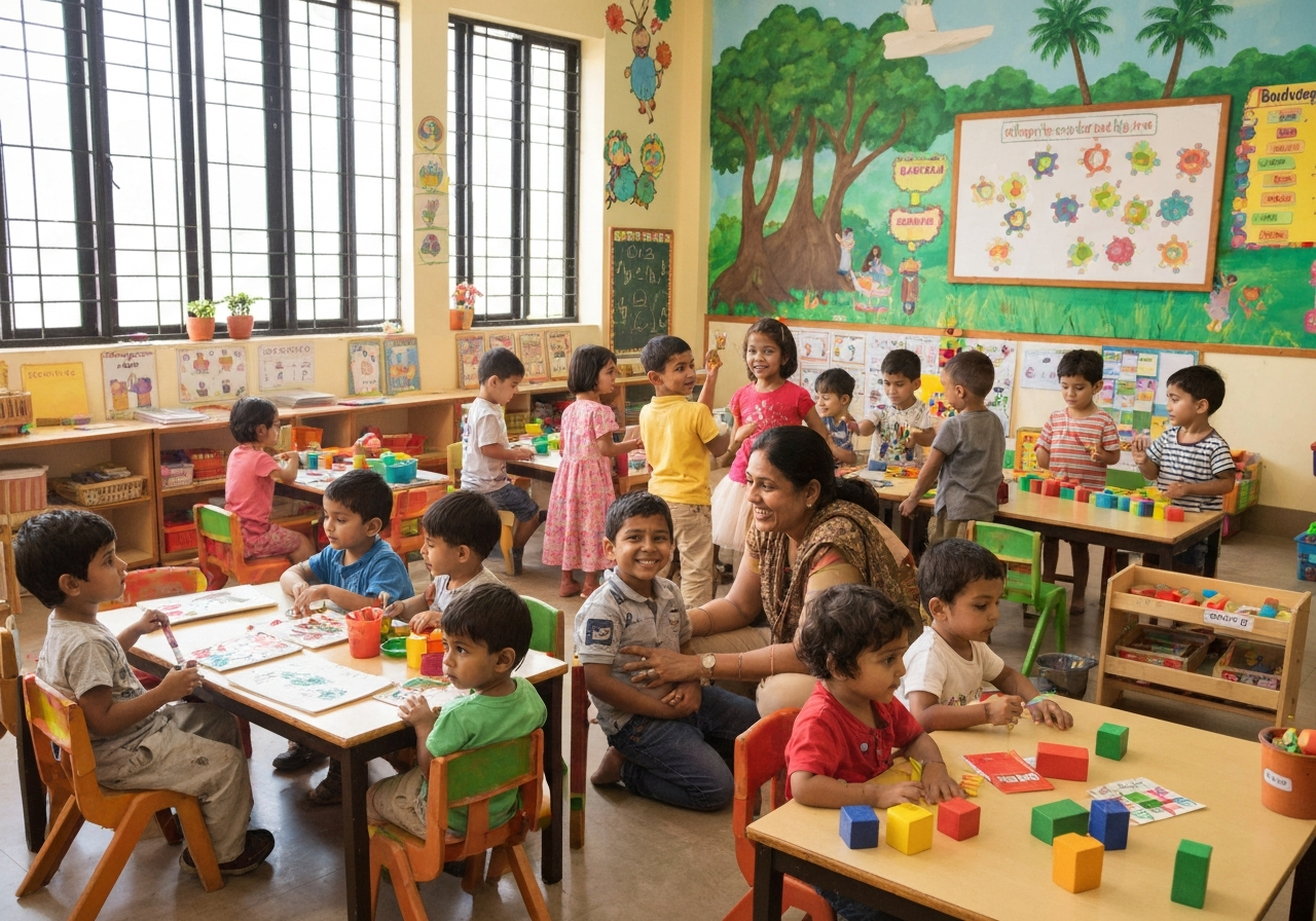 Indian children and teacher learning in preschool