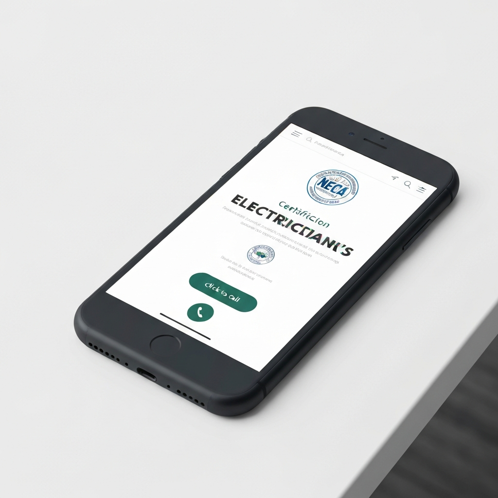Mobile site with certification logos and click-to-call visible