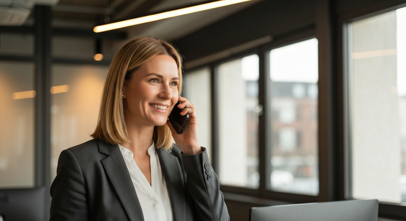 Business person on phone — contact Forte Web Solutions for pay monthly websites