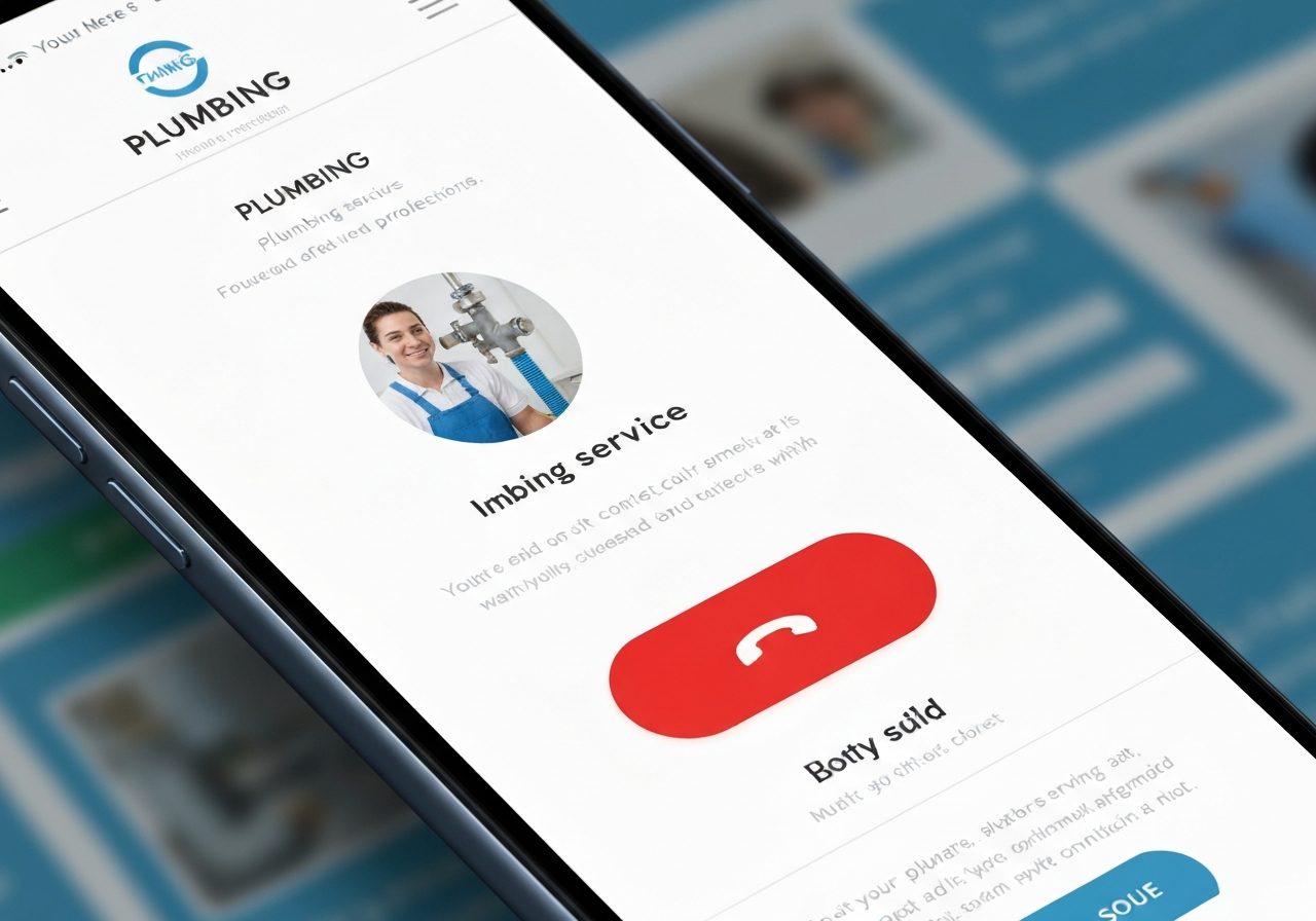 Mobile view of a professional plumbing website