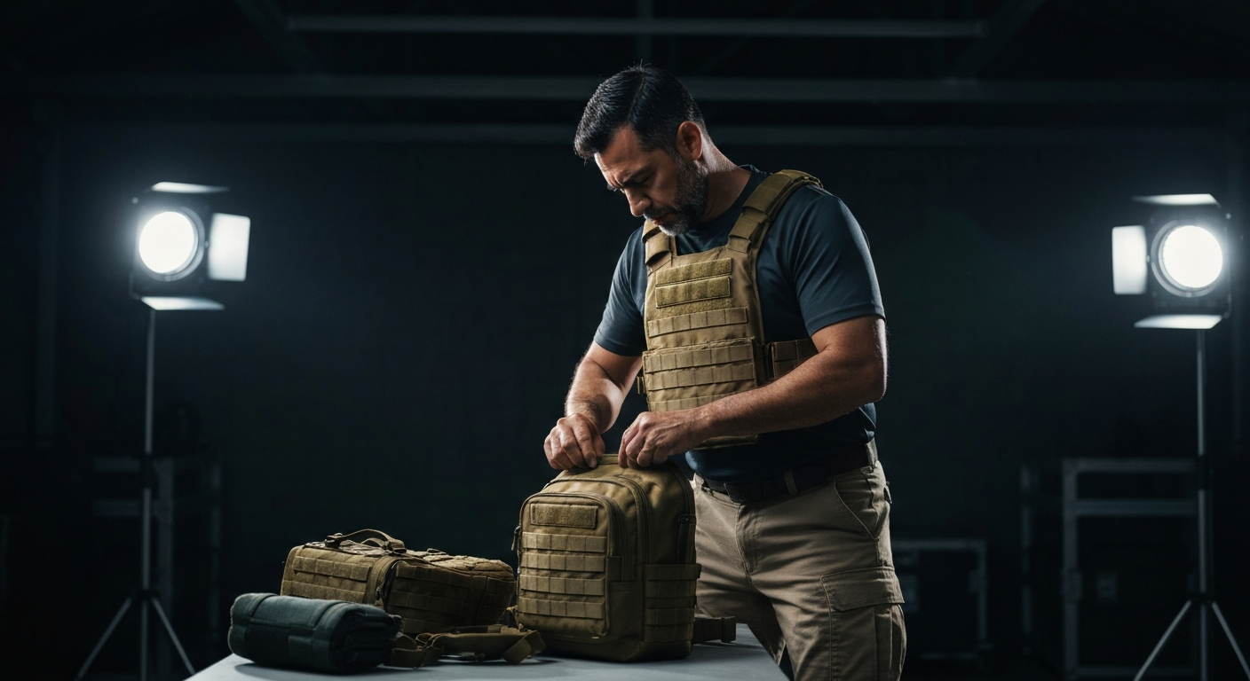 Professional preparing gear