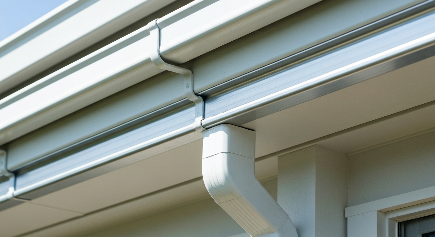 Seamless aluminum gutter installation