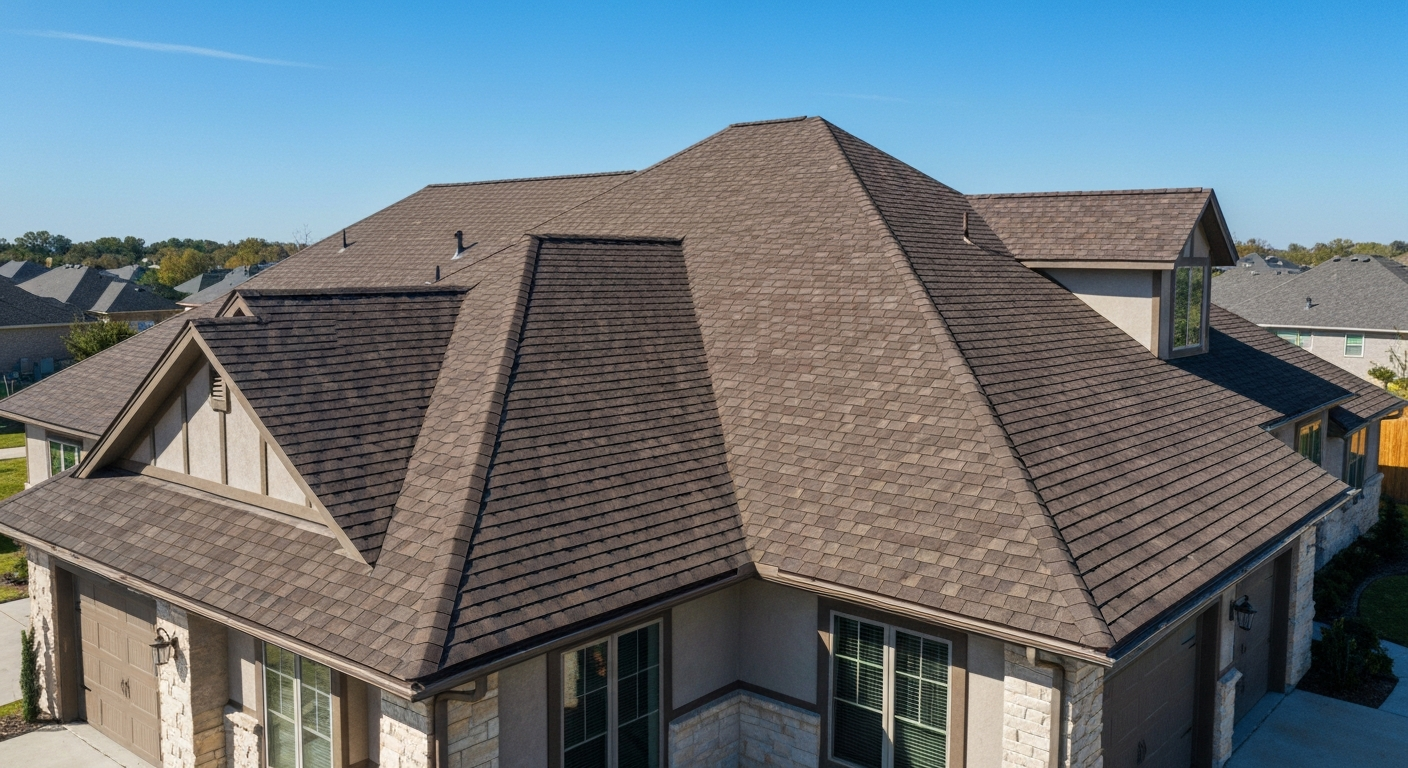Roofing job site progress