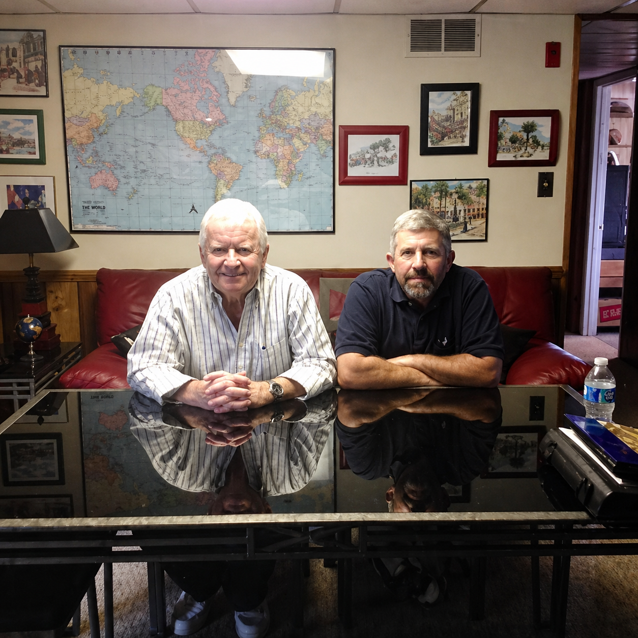 Louis Adkins and his father, Roy Adkins