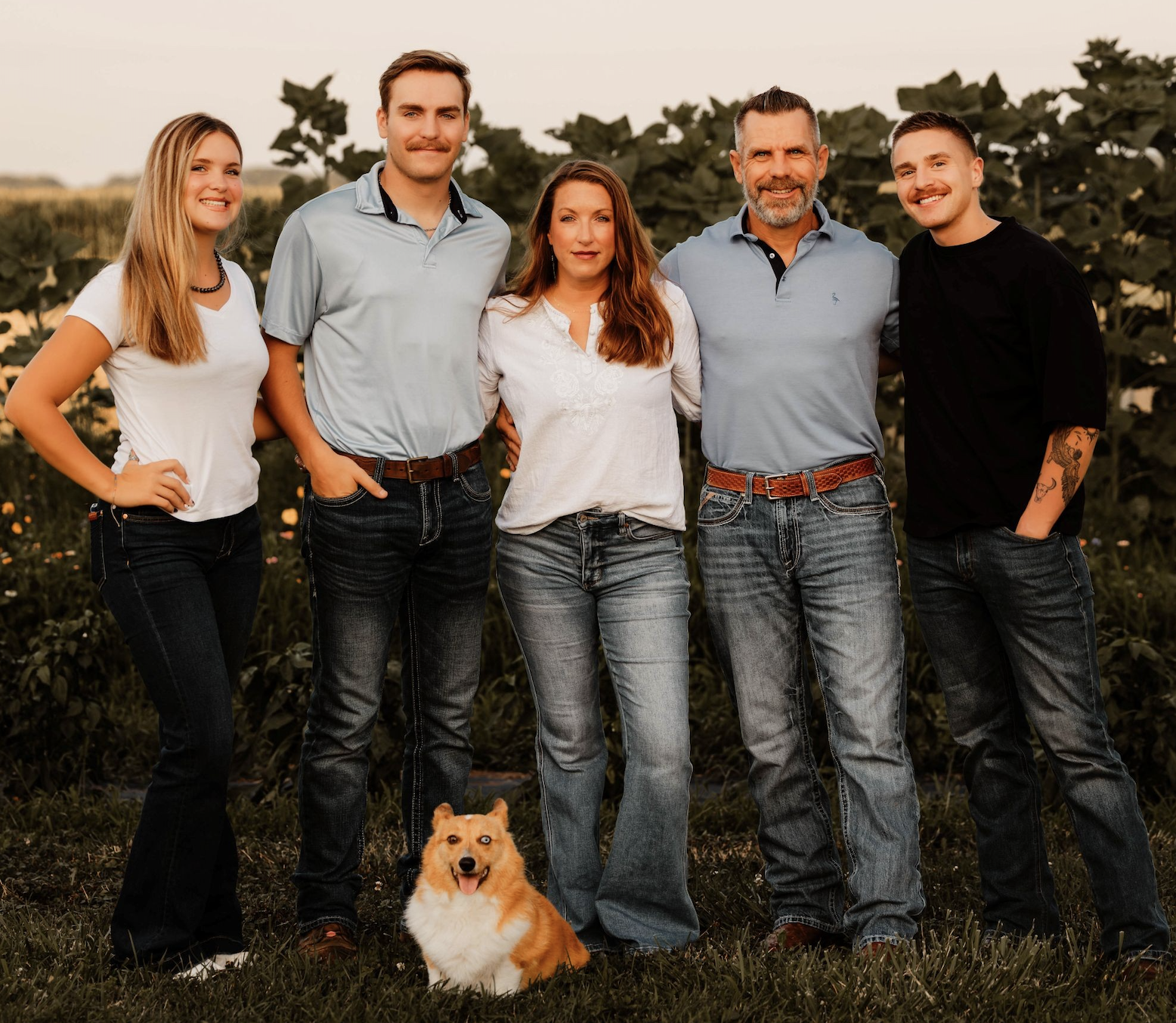 Shaun and his family from Fifty Four Farms