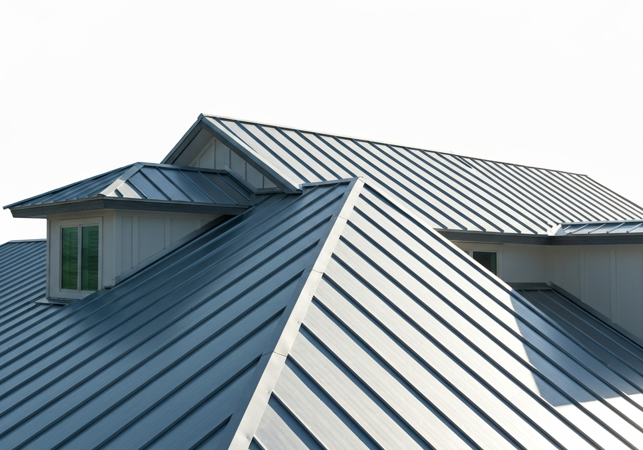 Premium standing seam metal roofing installed on a coastal Florida home