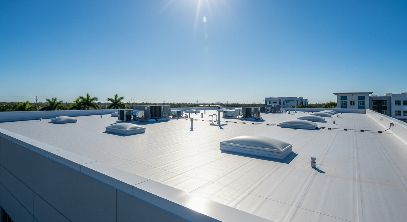 Large commercial roofing project in Northwest Florida