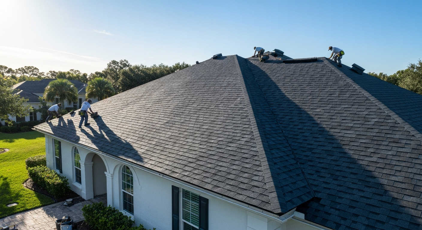 True Grit Roofing crew installing a premium roof in Northwest Florida