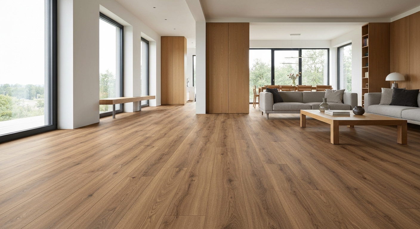 Beautiful Luxury Vinyl Plank flooring in a modern home