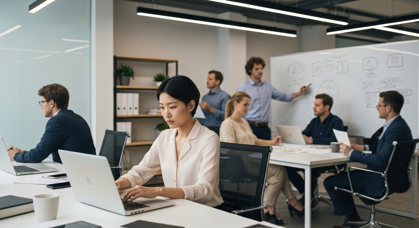 Busy professional office