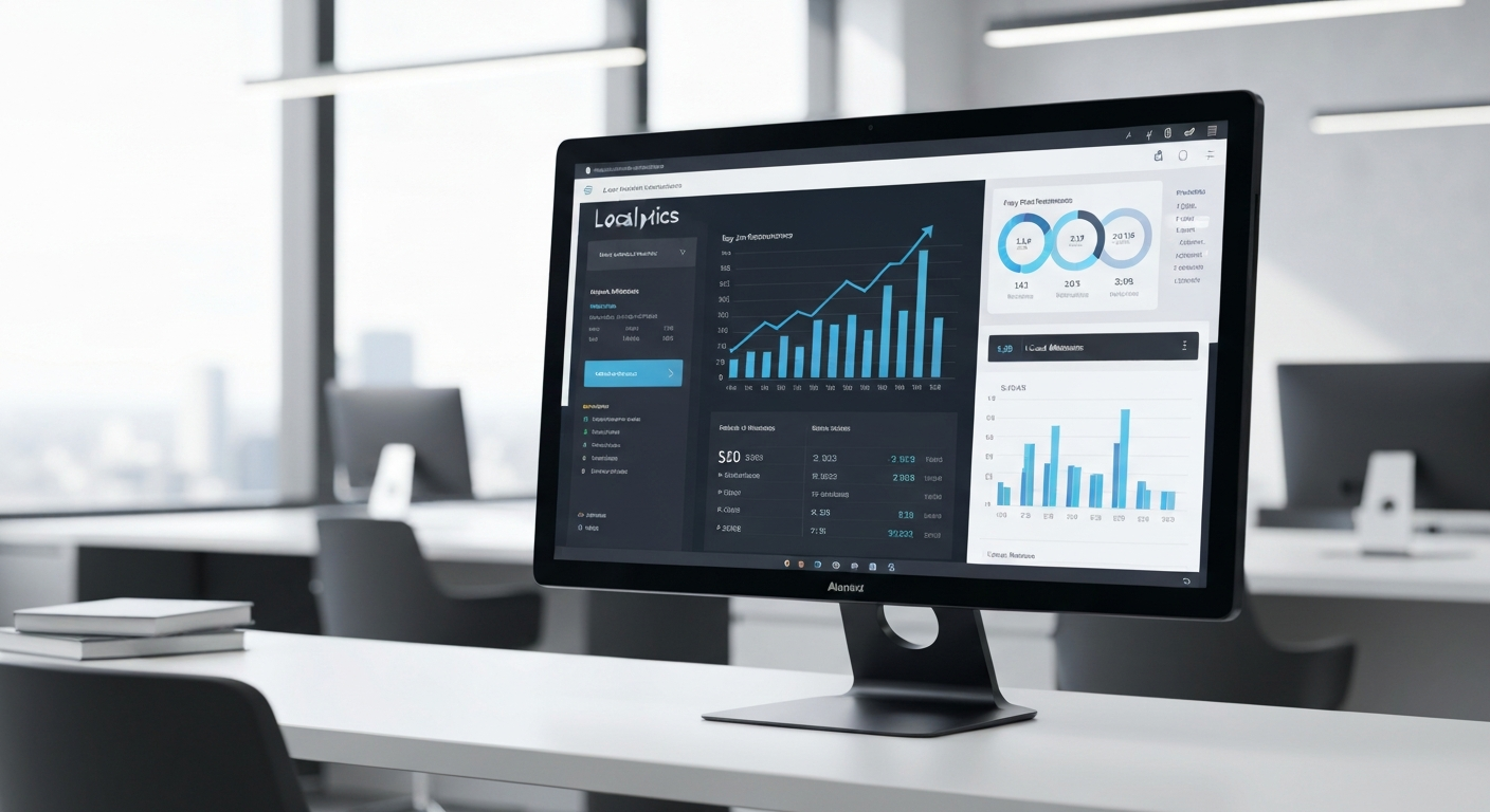 Modern analytics dashboard showing upward growth charts