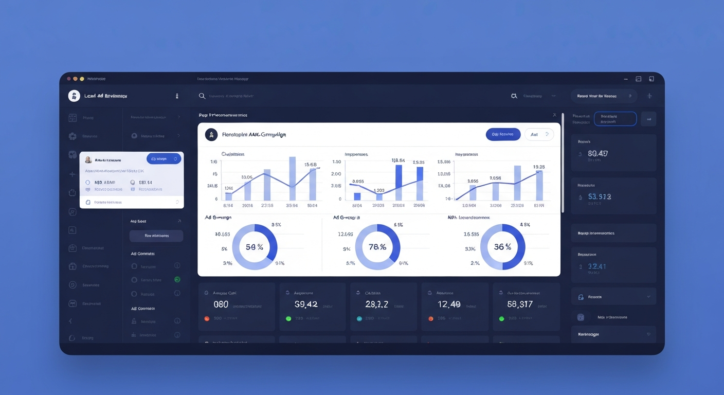 A professional view of a digital marketing ad campaign dashboard