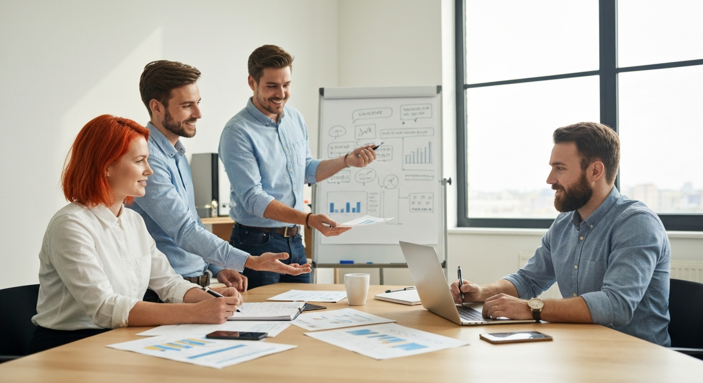 Team planning content strategy