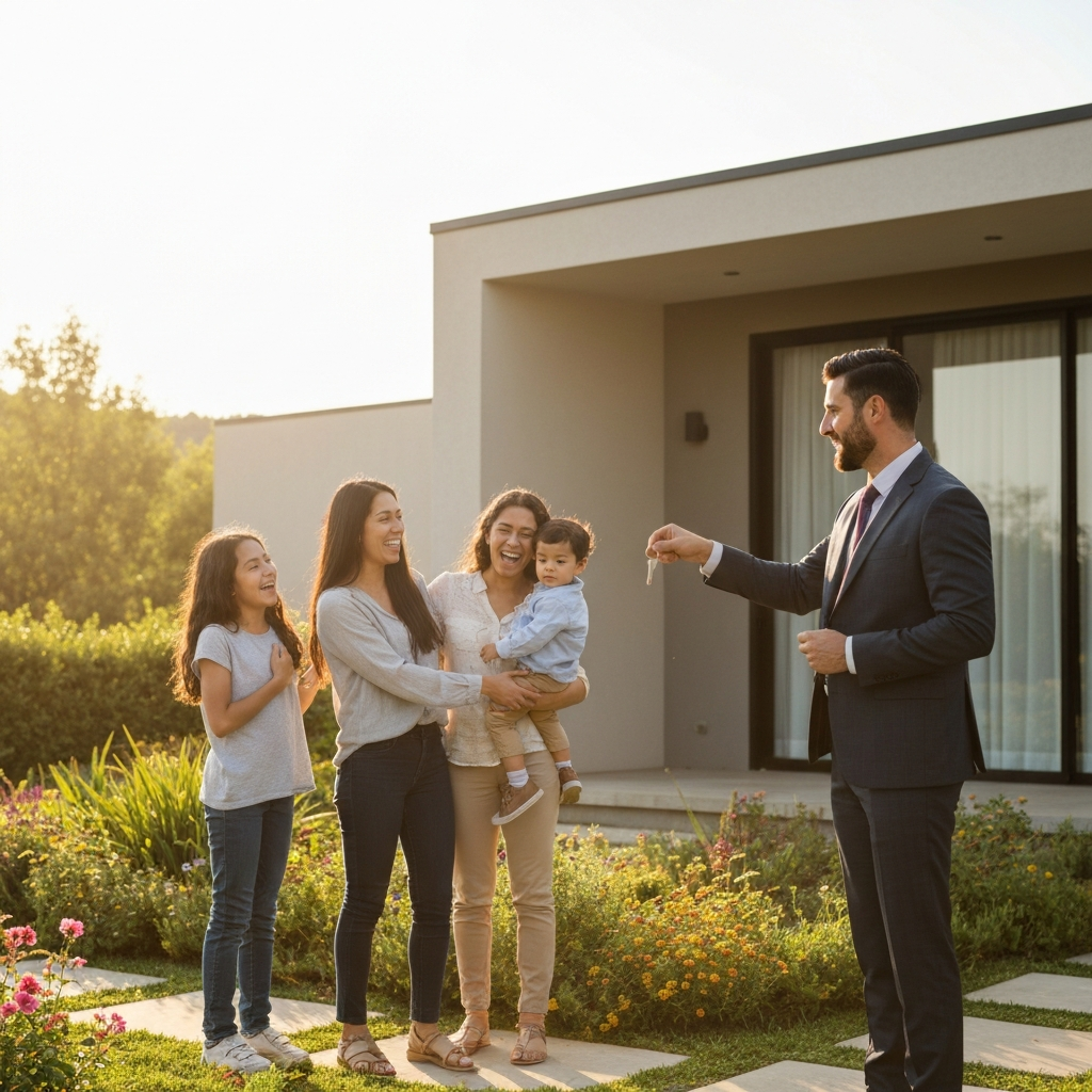Handing over keys to a new home
