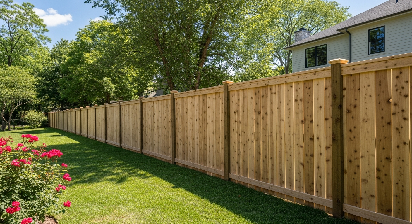 Beautiful wooden privacy fence