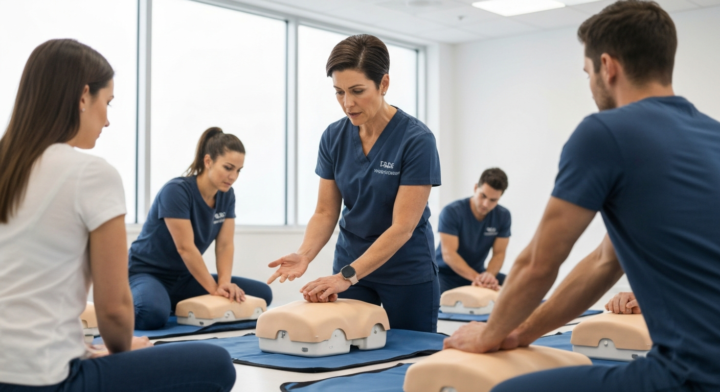 CPR Instructor teaching a class