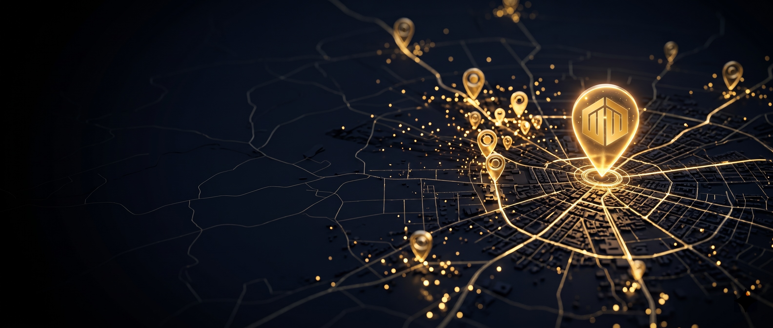 Local search dominance map with glowing pins