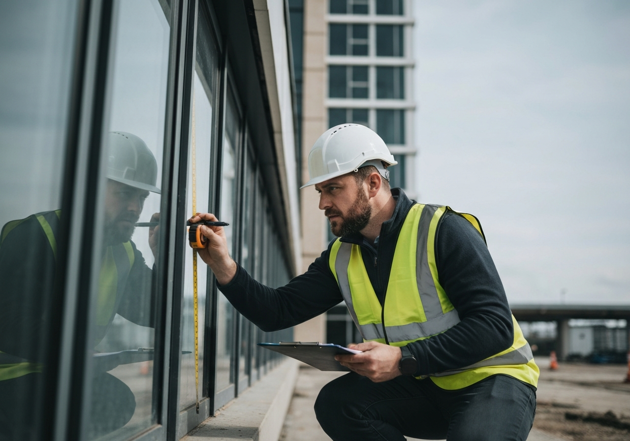 Professional asbestos surveyor inspecting a site before demolition