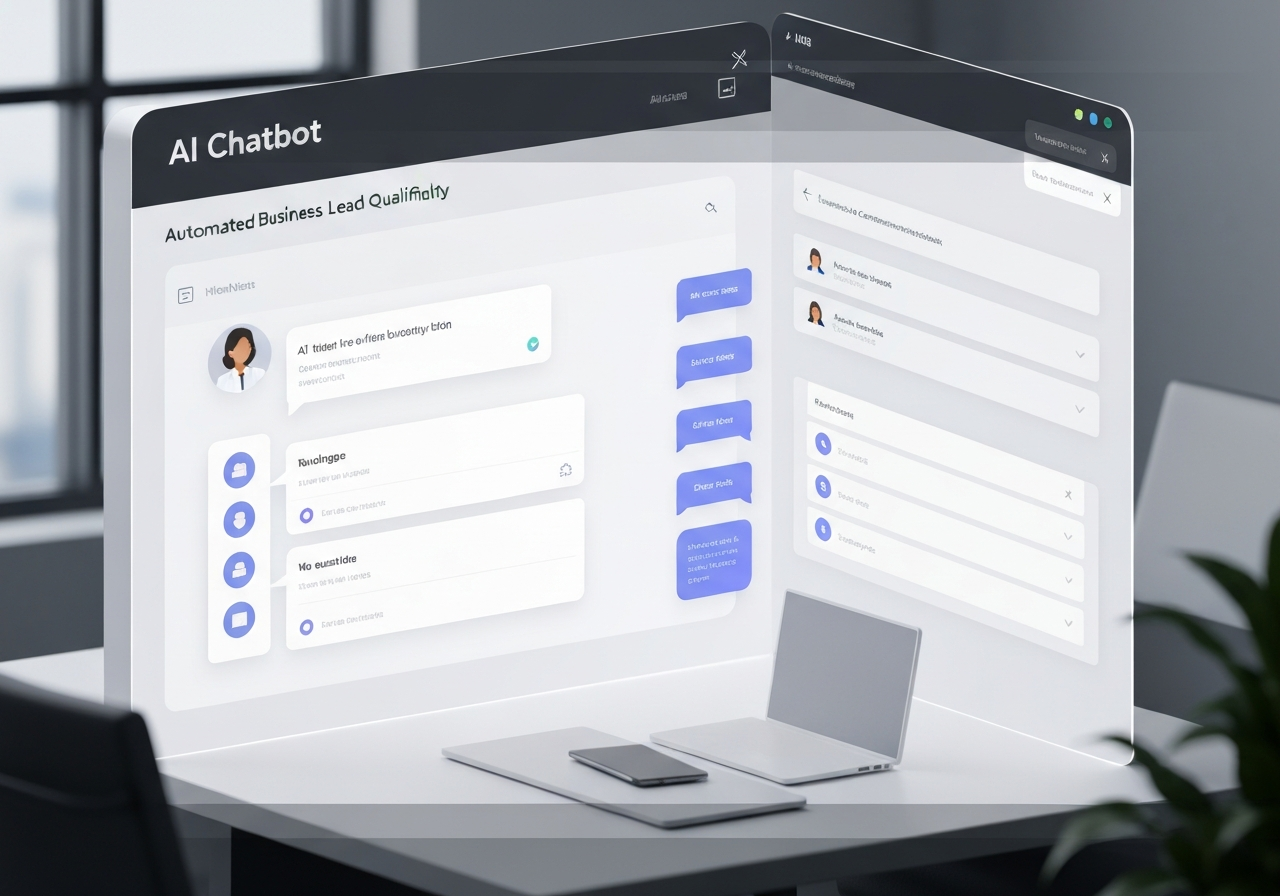 AI chatbot interface illustration by Julio Vergara - JulioVergara.com - AI automation and lead qualification
