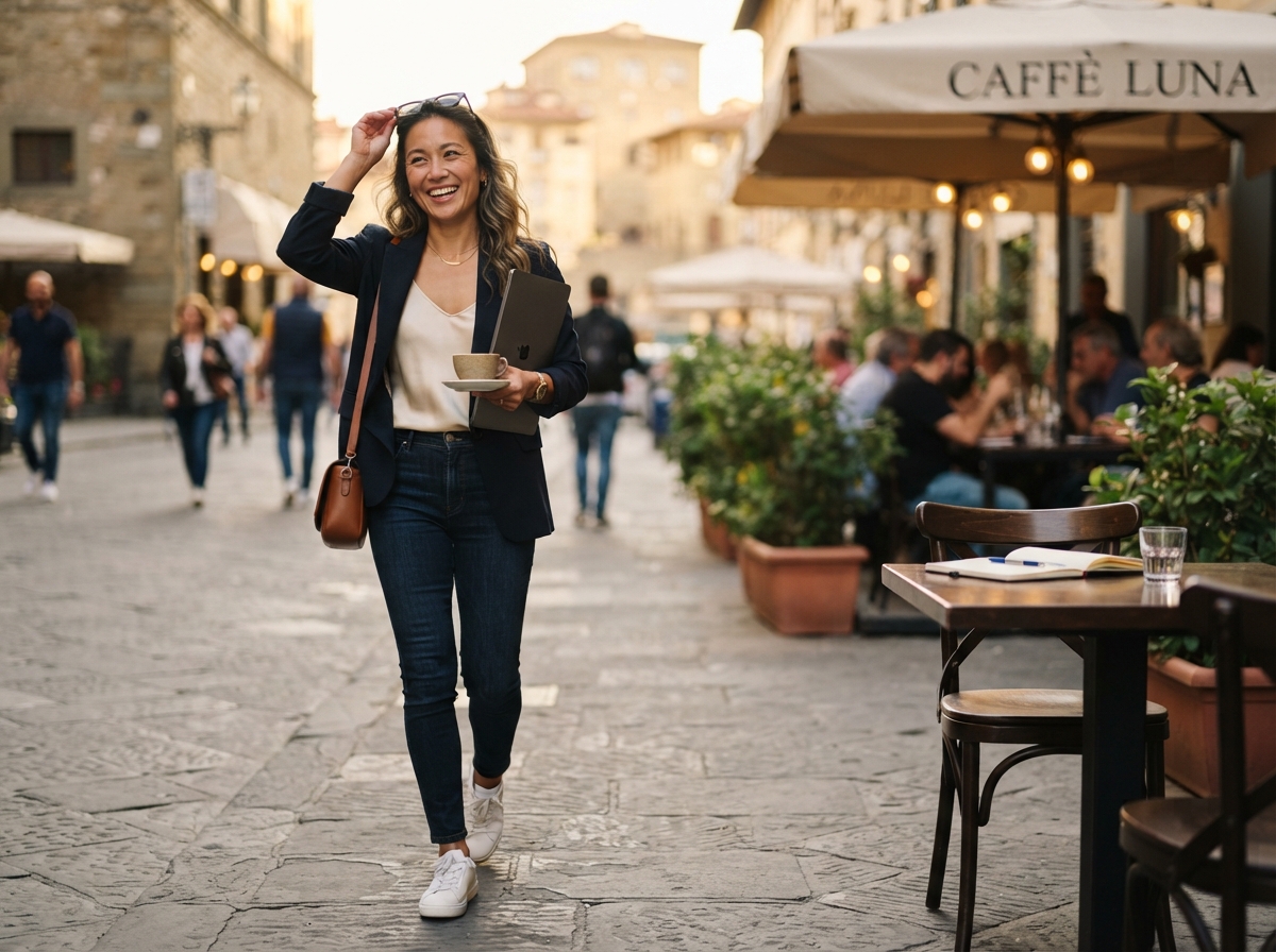 Business owner enjoying freedom and flexibility, stepping away from day-to-day marketing tasks