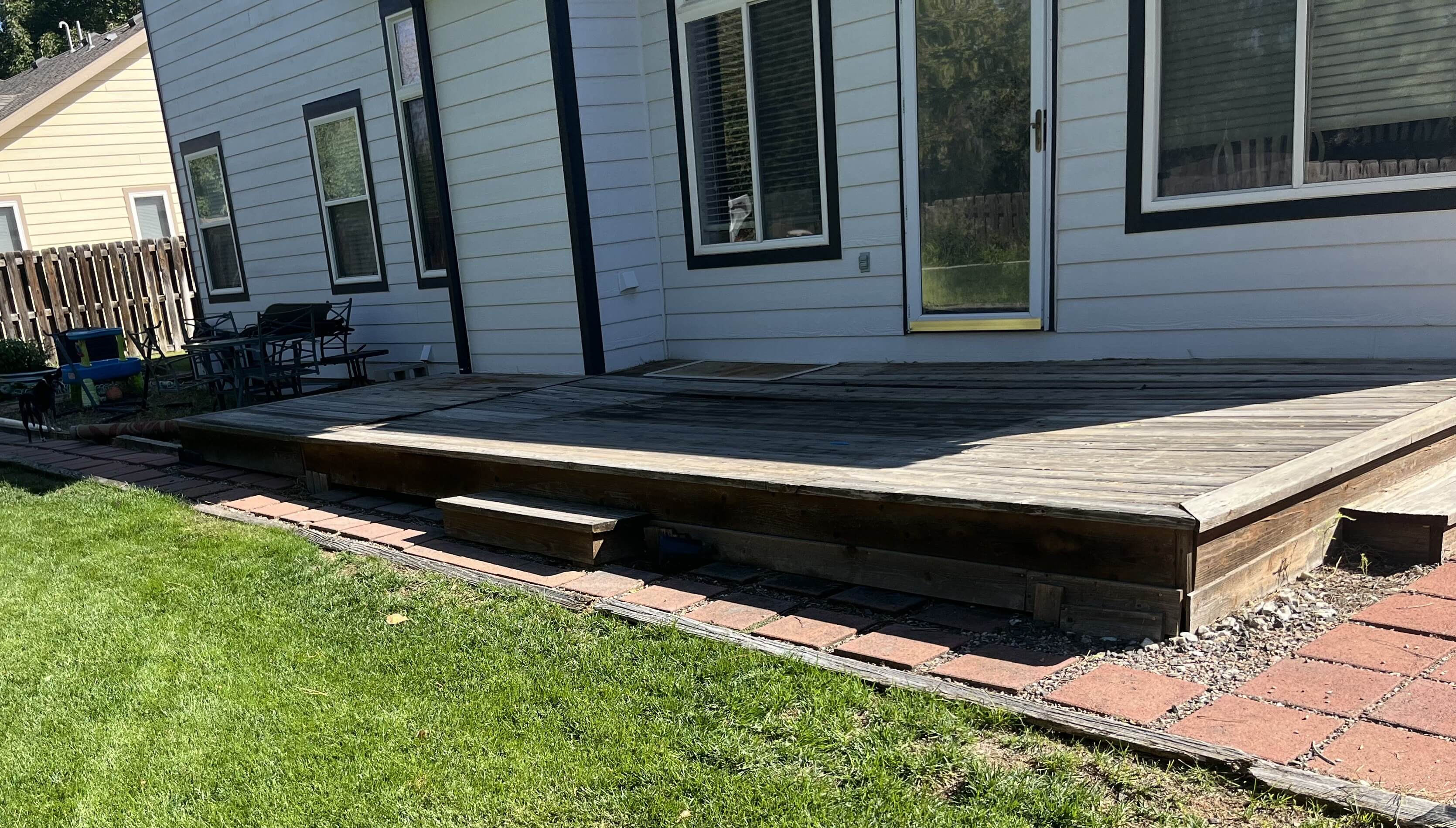 October project 1 before - side elevation and perimeter steps