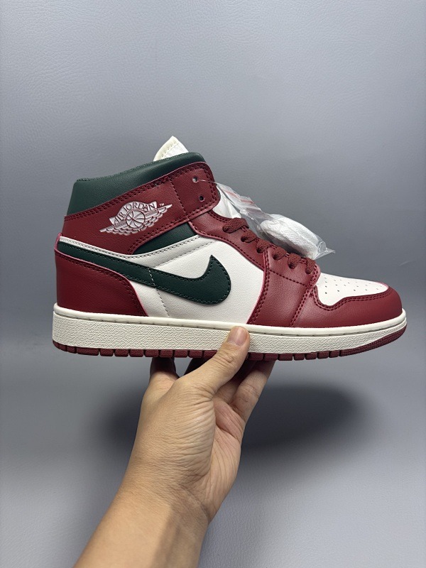 Air Jordan 1 Mid 'Red/Green/White'