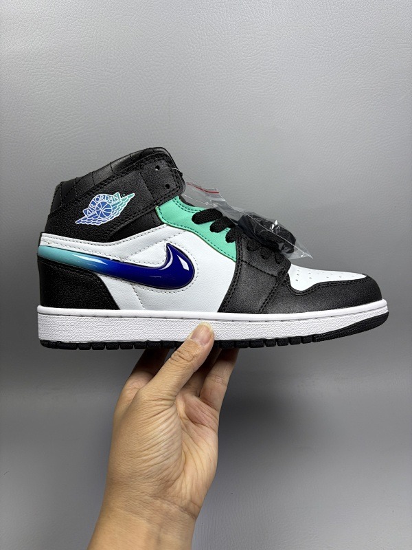 Air Jordan 1 Mid 'Black/Blue/Teal'