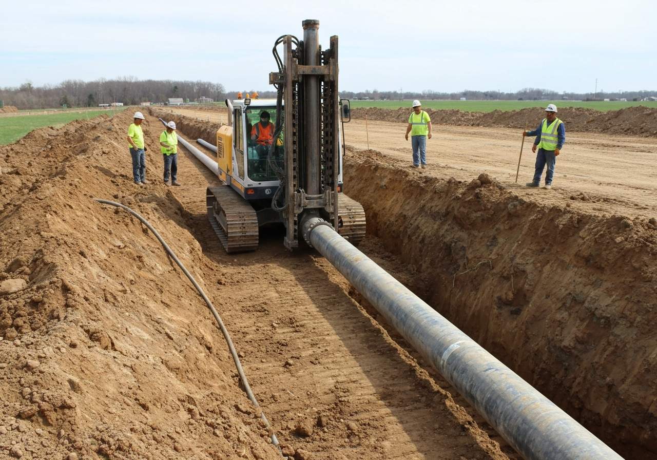 Directional boring equipment and underground pipe work