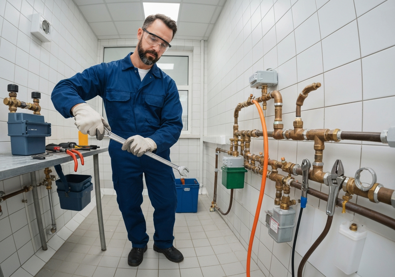 Gas line installation and safety inspection