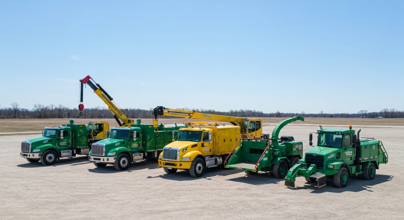 Freers and Sons tree service equipment fleet