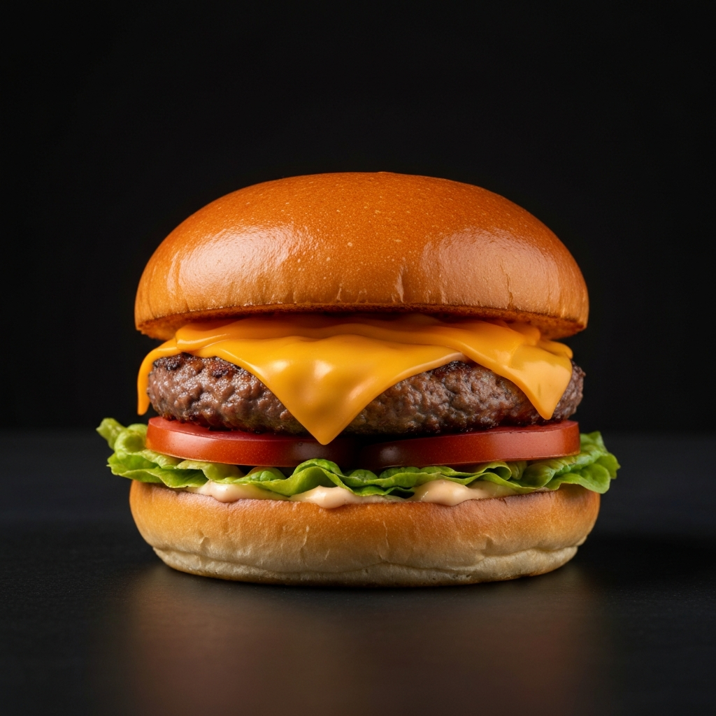 Beef burger with Angus patty and cheese at Coffee and Dreams Gouger St