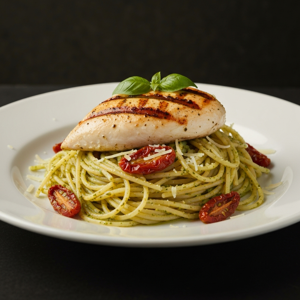 Spaghetti Chicken Pesto