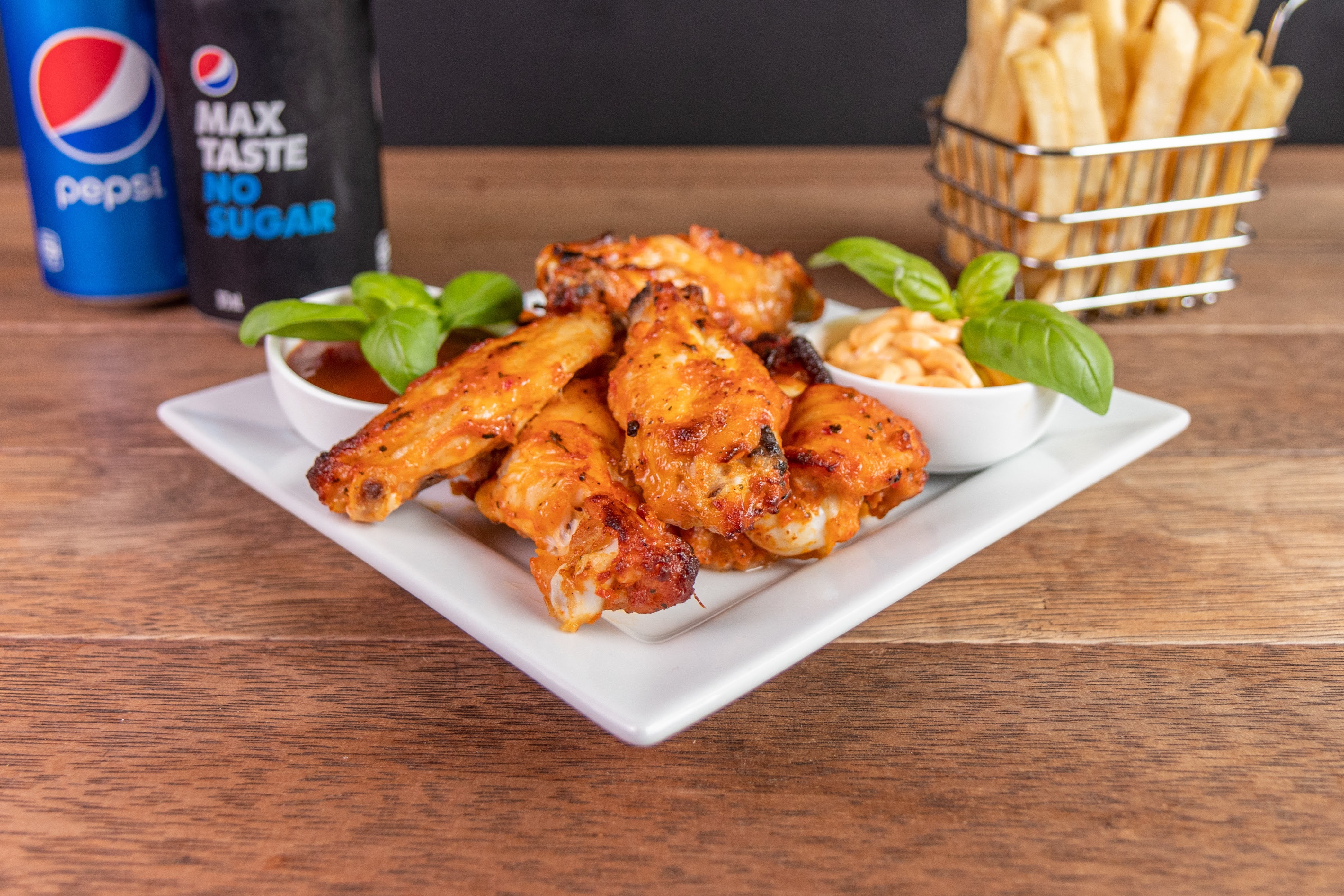 Spicy buffalo wings served at Coffee and Dreams on Gouger St Adelaide