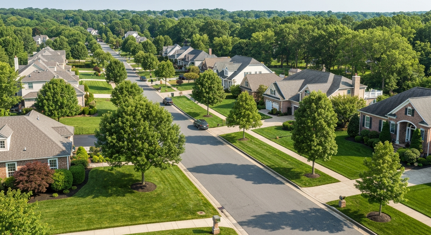 Beautiful suburban neighborhood in Marlton, NJ