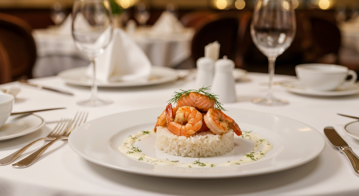 Beautifully plated seafood