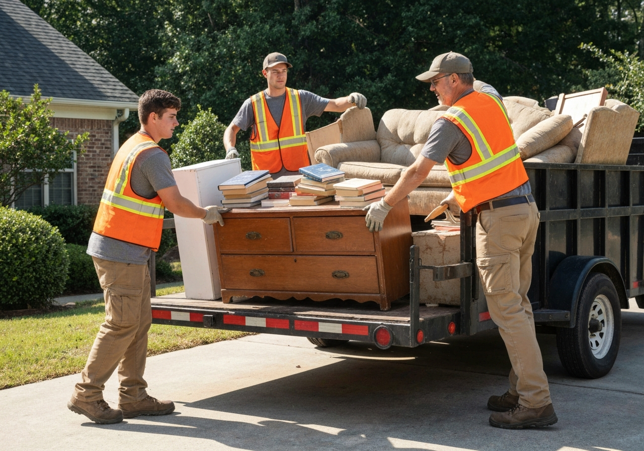 Junk removal crew hauling debris in Jefferson GA