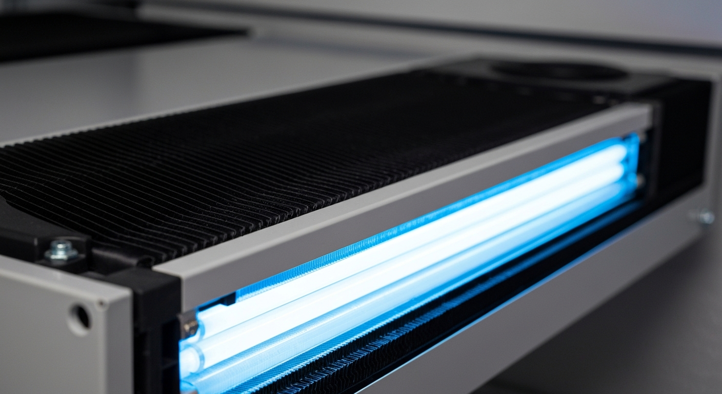 UV light installed on HVAC coil