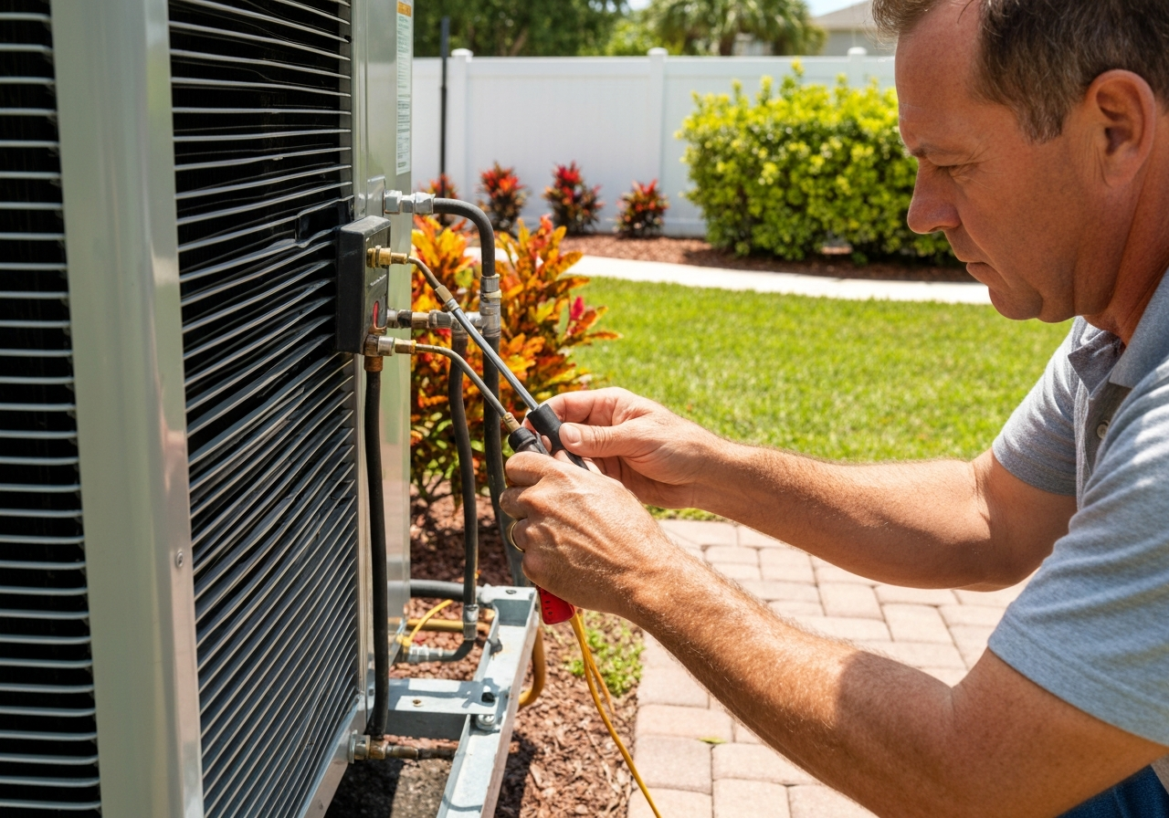 Heat pump outdoor condenser unit Spring Hill FL