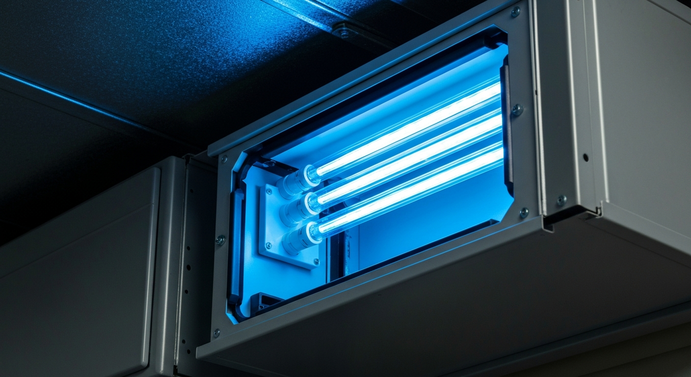 UV germicidal light treatment installed in HVAC system