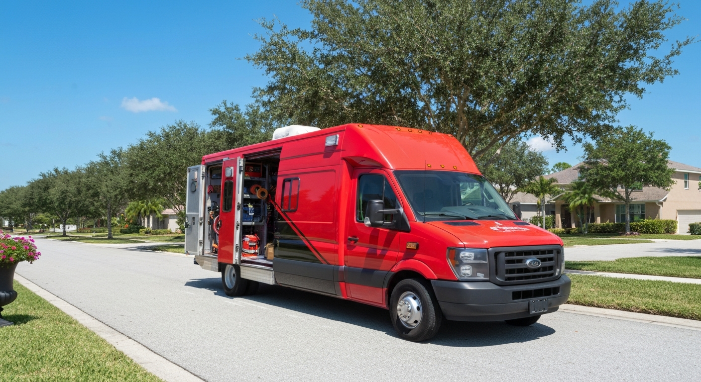 Gotcha HVAC service van ready to respond