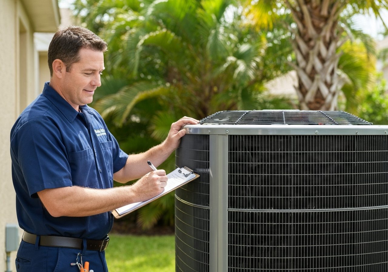 HVAC seasonal tune-up maintenance technician
