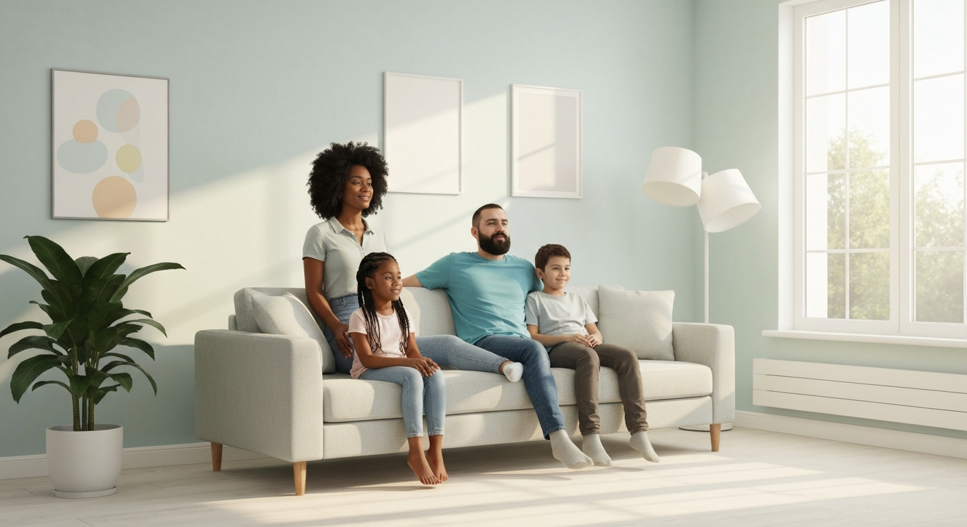 Family enjoying clean air