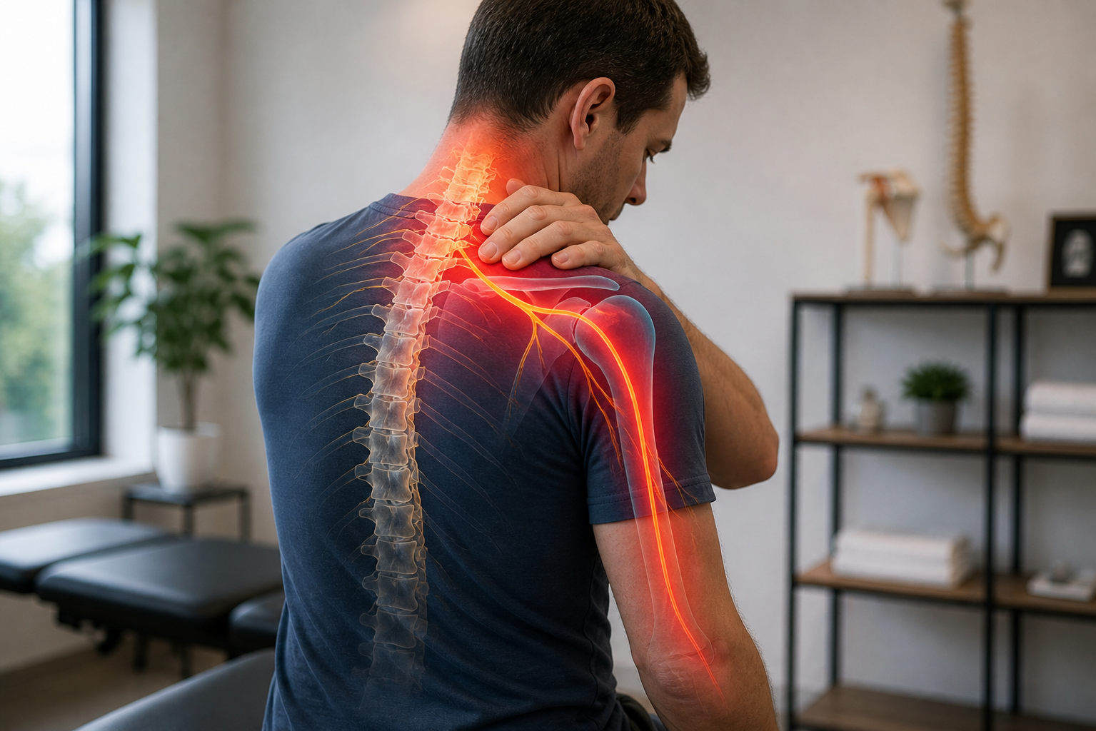 Shoulder pain connected to neck and upper back