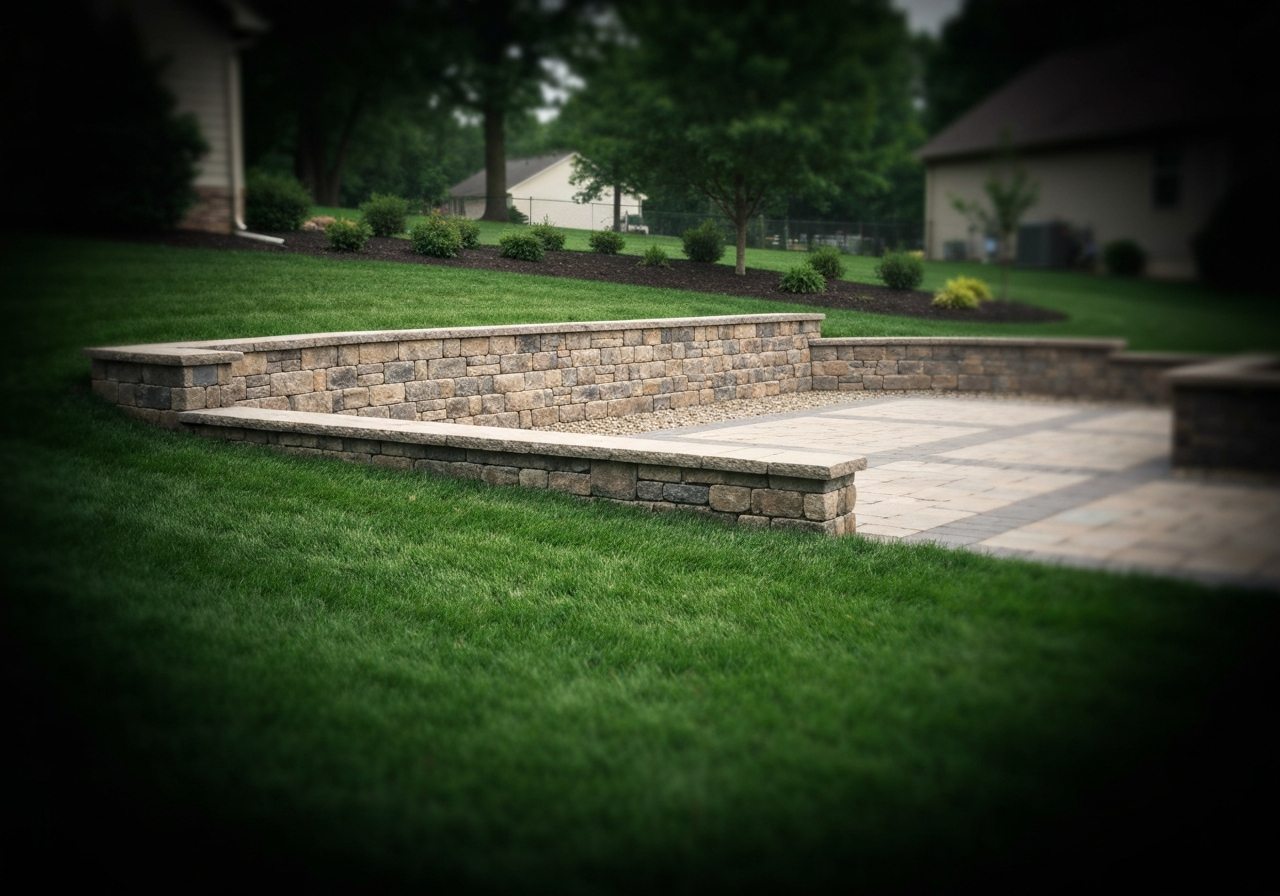 Hardscaping retaining wall project in Southern Illinois by Integrity Landwerx