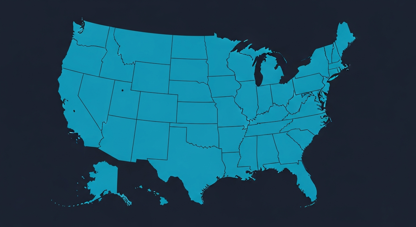Combined AT&T, T-Mobile, and Verizon nationwide coverage map