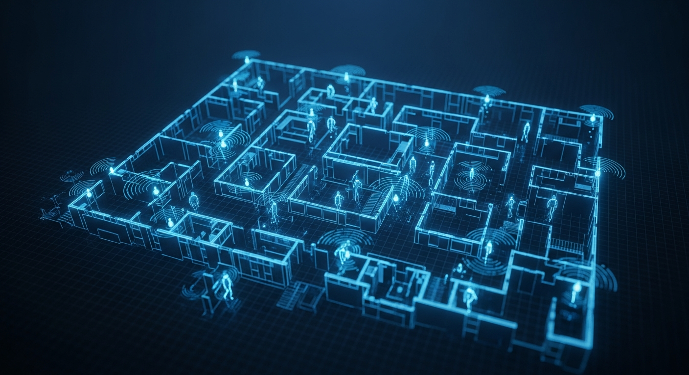 Indoor location tracking grid visualization