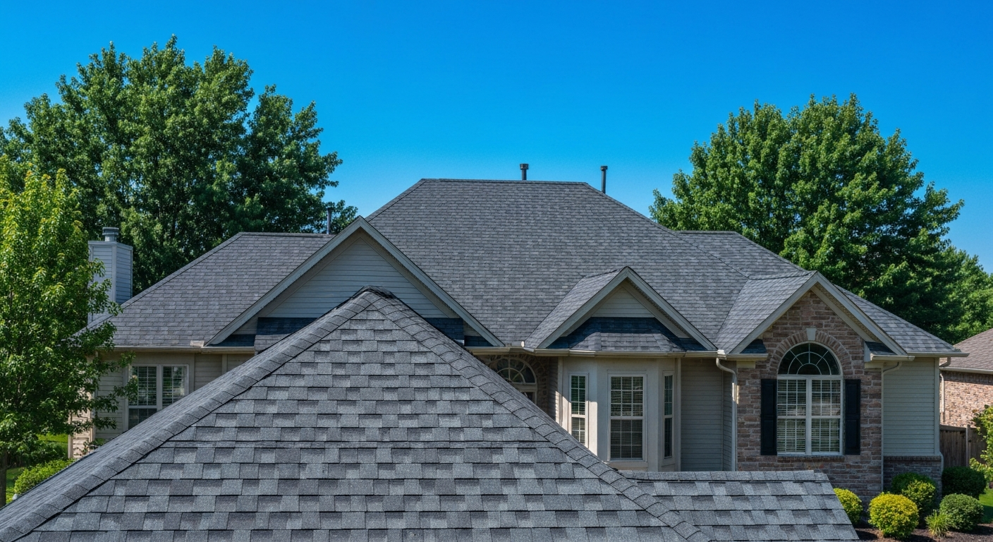 Beautiful newly installed asphalt shingle roof