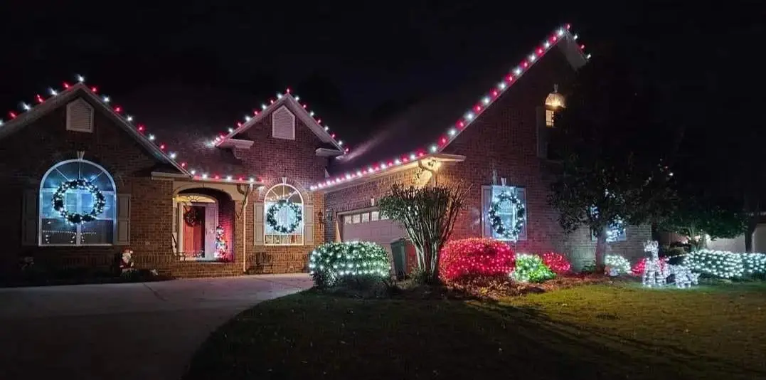 Christmas light installation 8